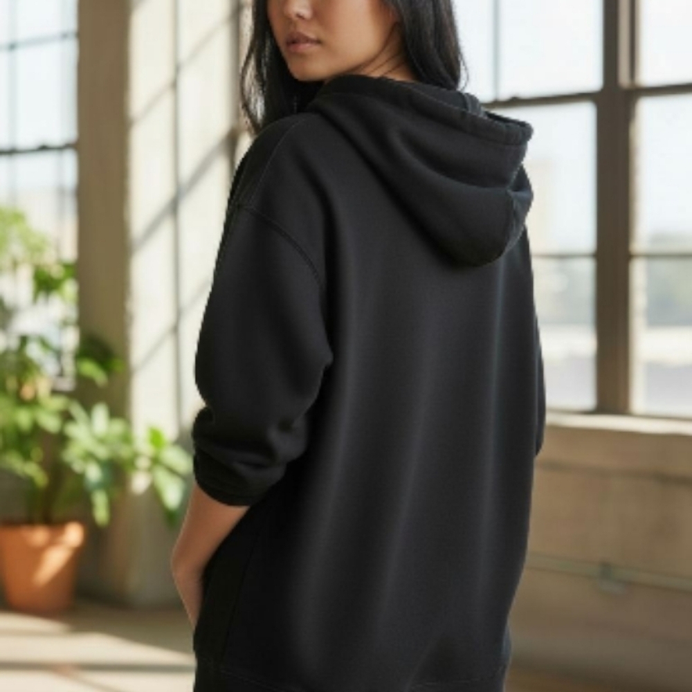 EUC HSJP Brand Sz. 1X‎ Black 1/2-3/4 Length Sleeves Hoodie - Picture 4 of 10